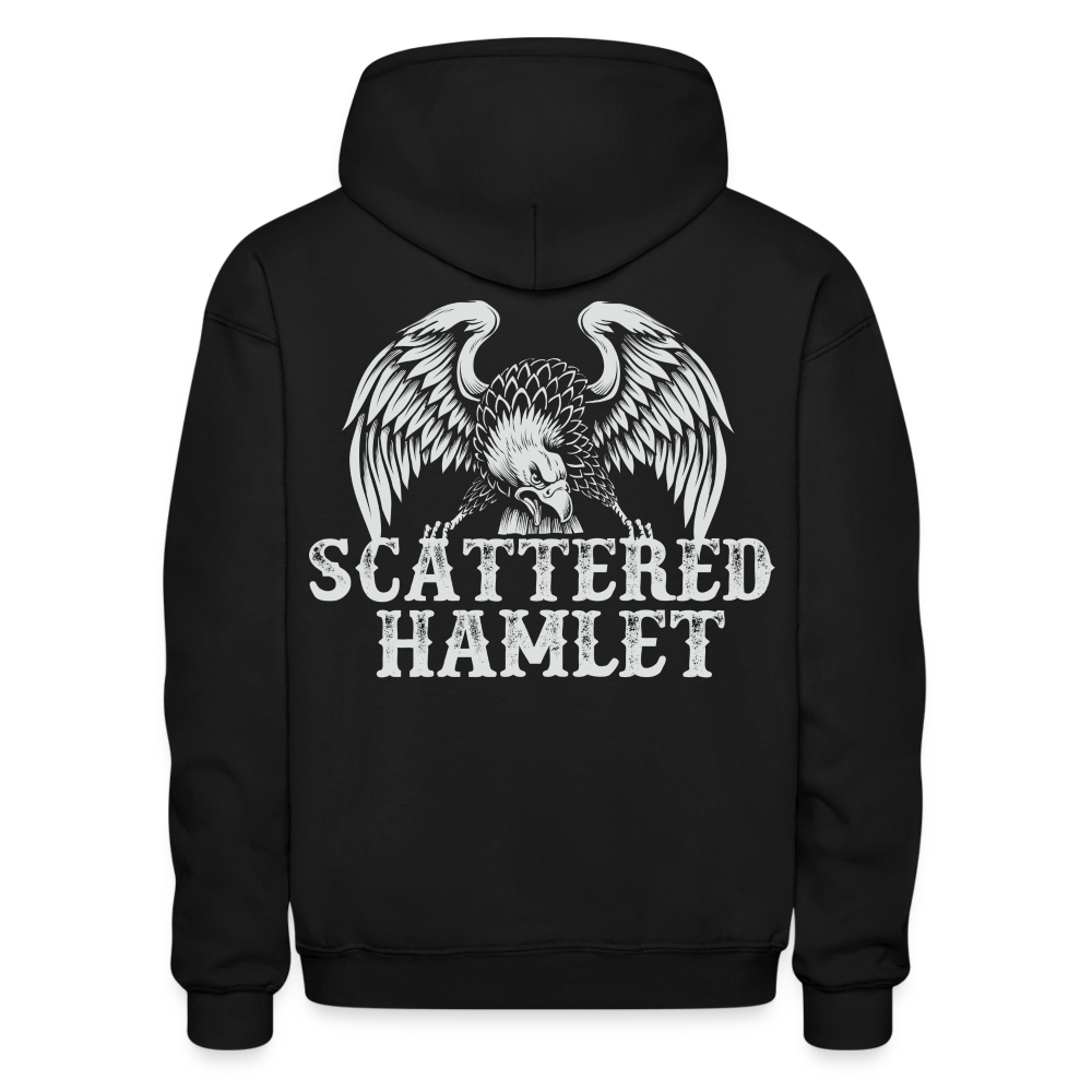 Eagle Back Gildan Heavy Blend Adult Hoodie - black