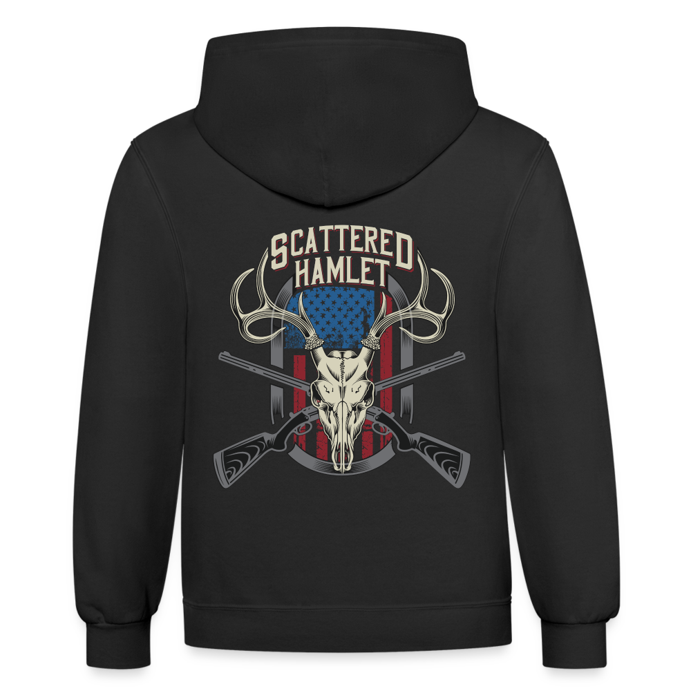 Scattered Hamlet Deer Pull Over Hoodie - black/asphalt