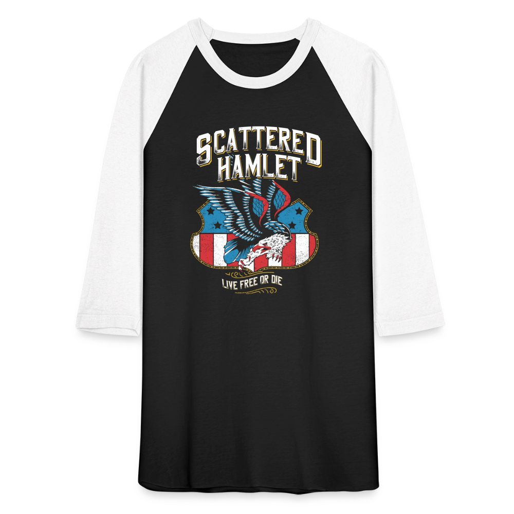 Scattered Hamlet Live Free or Die Baseball T-Shirt - black/white