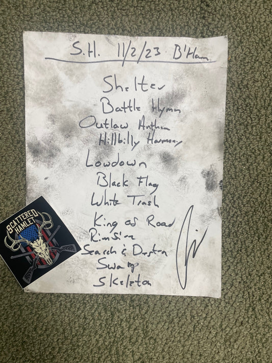 Signed Set List from 11/2/23 in Alabama
