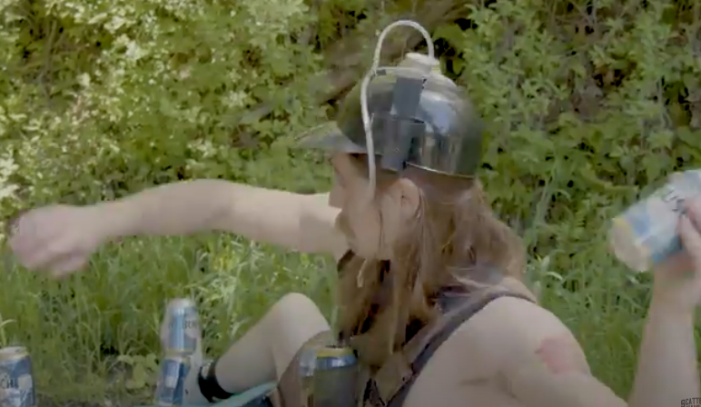Grant's Beer Helmet from the "All Talk Music Video"