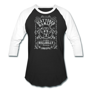 Whiskey Label Baseball T-Shirt - black/white