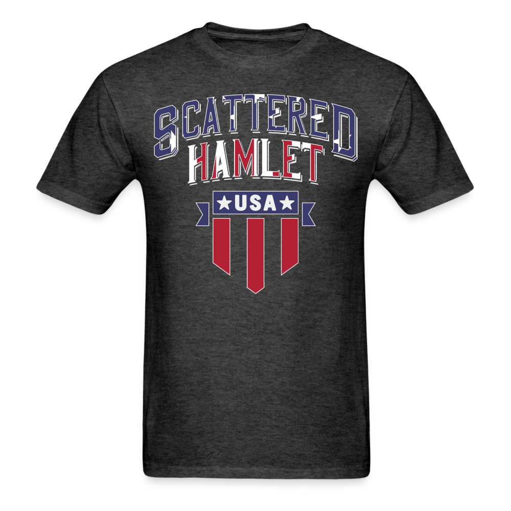 4th of July Scattered Hamlet T-Shirt - heather black