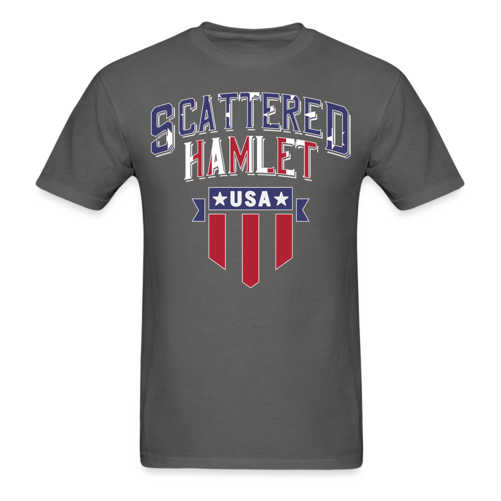 4th of July Scattered Hamlet T-Shirt - charcoal
