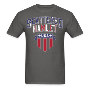 4th of July Scattered Hamlet T-Shirt - charcoal
