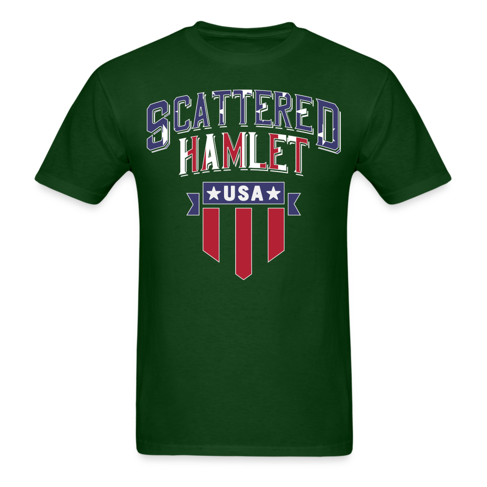 4th of July Scattered Hamlet T-Shirt - forest green